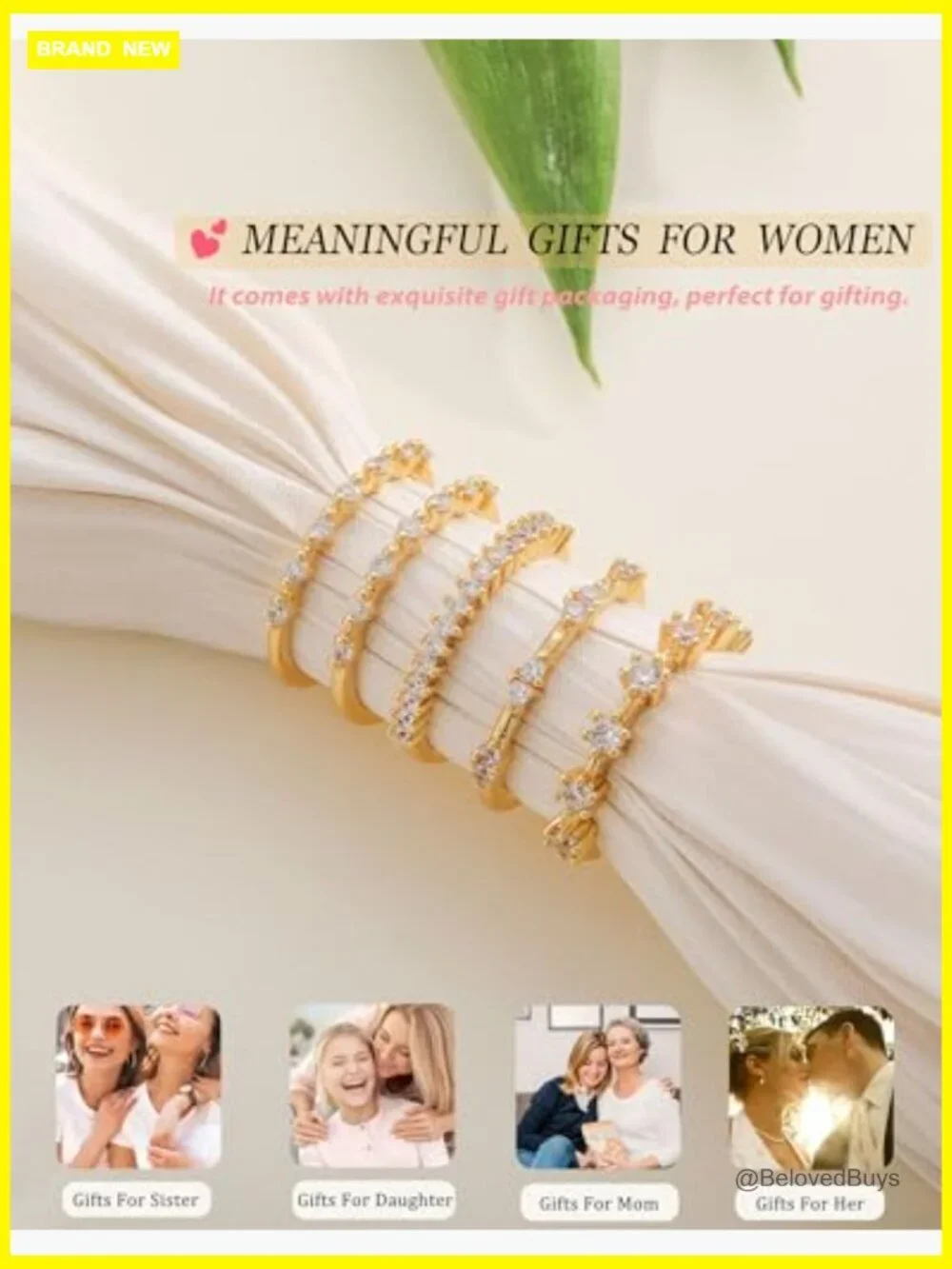 Stackable Dainty Gold Plated Cubic Zirconia Wedding Band Rings Set Size 6-10